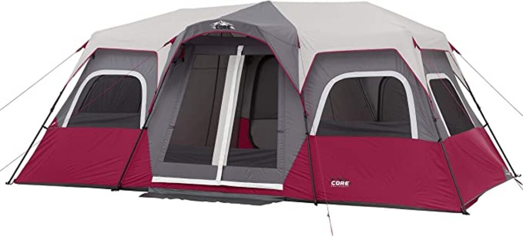 core 12 person instant cabin tent wine color
